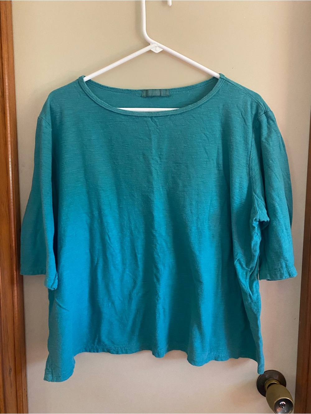 Cut Loose 3/4 Sleeve Boatneck Tee size XL in Riviera